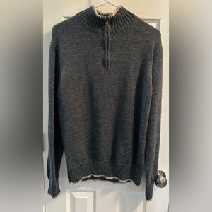 Woolovers 1/4 Zip Pullover Green Size Medium 100% British Wool